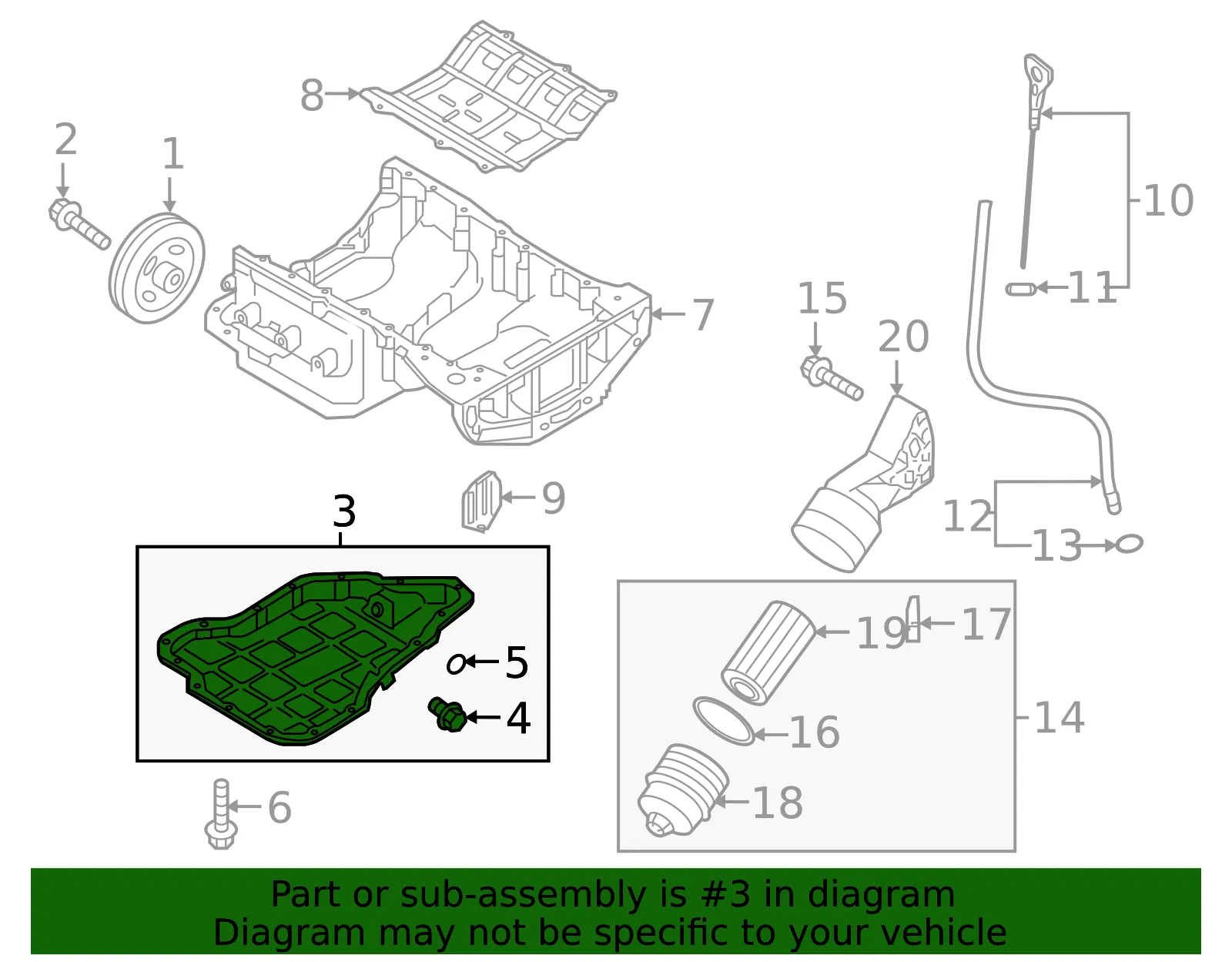 Oil Pan - Kia (21510 3LFB0) - view 2